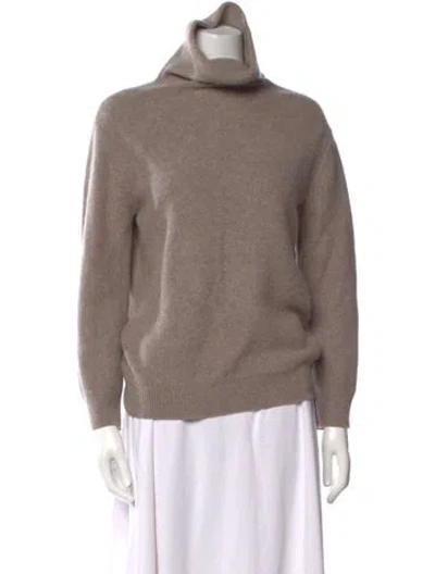 Pre-owned Vince Cashmere Turtleneck Sweater In Neutral