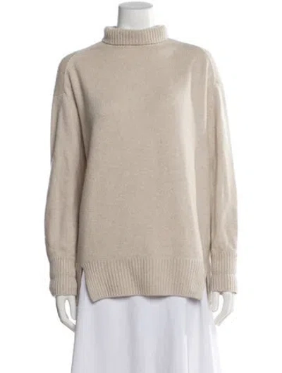 Pre-owned Vince Cashmere Turtleneck Sweater In Neutral
