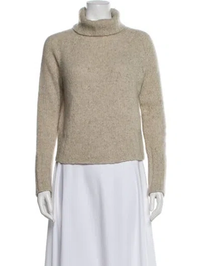 Pre-owned Vince Cashmere Turtleneck Sweater In Neutral