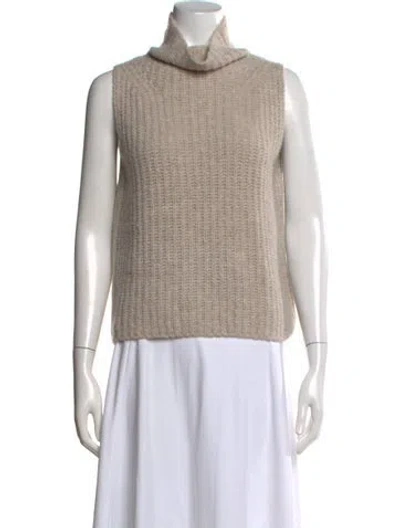 Pre-owned Vince Cashmere Turtleneck Sweater In Neutrals