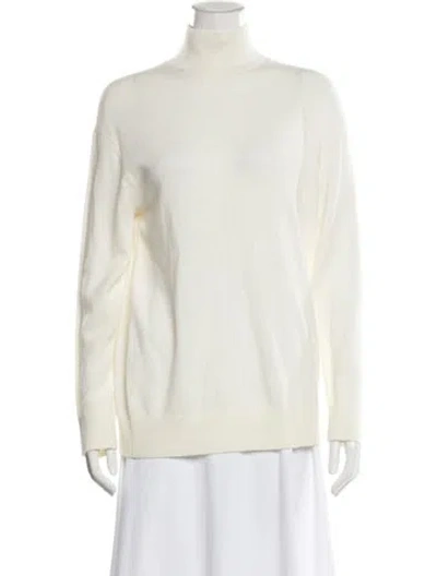 Pre-owned Vince Cashmere Turtleneck Sweater In White