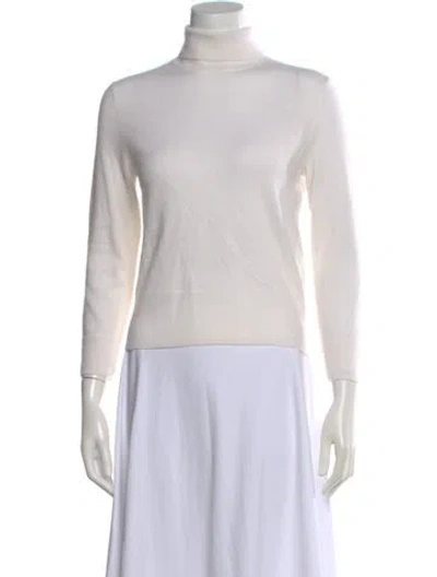 Pre-owned Vince Cashmere Turtleneck Sweater In White