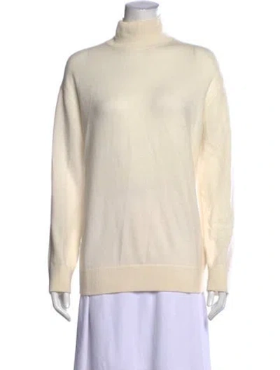 Pre-owned Vince Cashmere Turtleneck Sweater In White