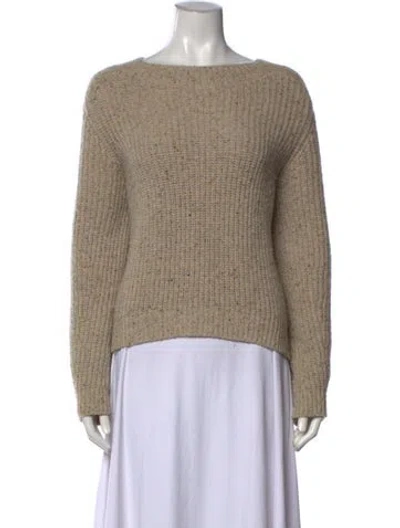 Pre-owned Vince Cashmere Tweed Pattern Sweater In Neutral