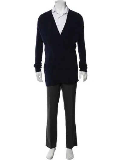 Pre-owned Vince Cashmere V-neck Cardigan In Blue