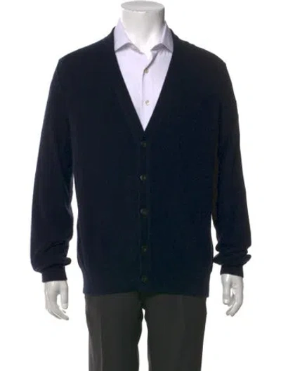 Pre-owned Vince Cashmere V-neck Cardigan In Blue