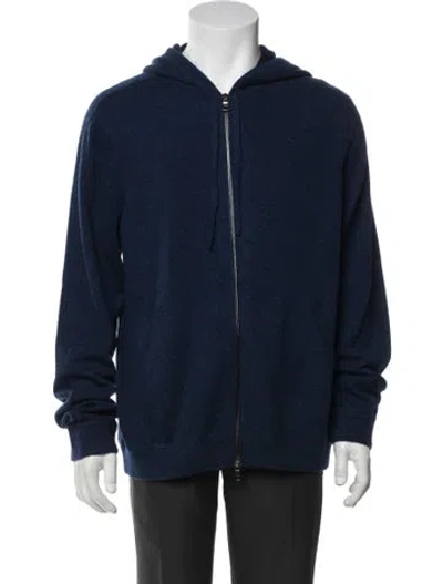 Pre-owned Vince Cashmere V-neck Hoodie In Blue