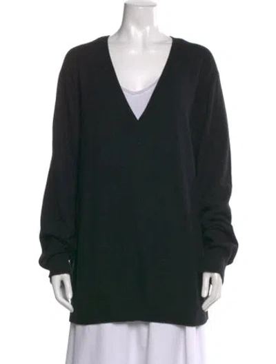 Pre-owned Vince Cashmere V-neck Sweater In Black
