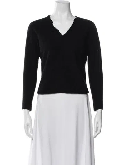 Pre-owned Vince Cashmere V-neck Sweater In Black