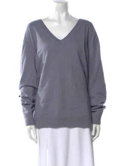 Pre-owned Vince Cashmere V-neck Sweater In Blue