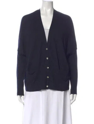 Pre-owned Vince Cashmere V-neck Sweater In Blue