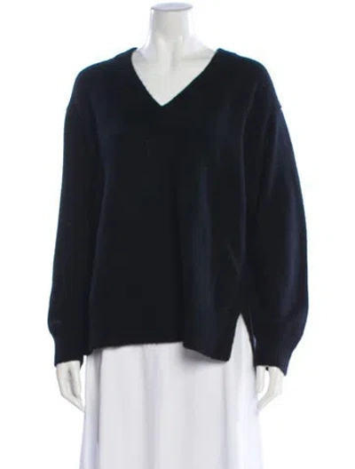 Pre-owned Vince Cashmere V-neck Sweater In Blue