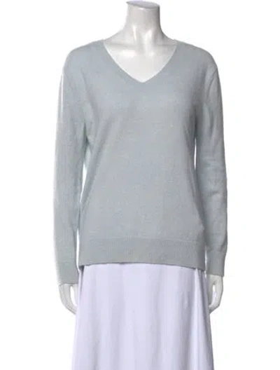 Pre-owned Vince Cashmere V-neck Sweater In Blue