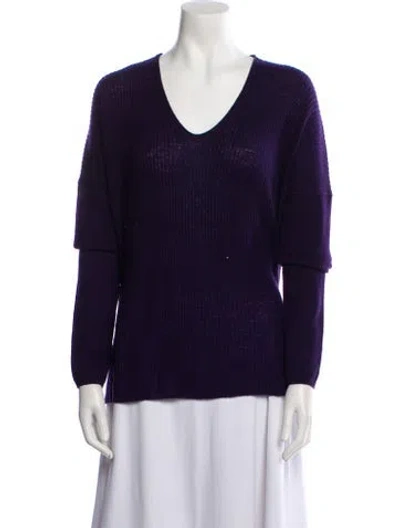 Pre-owned Vince Cashmere V-neck Sweater In Blue
