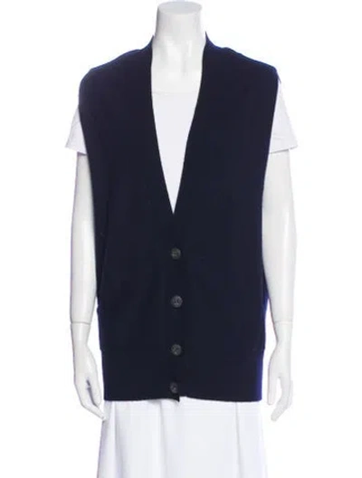 Pre-owned Vince Cashmere V-neck Sweater In Blue