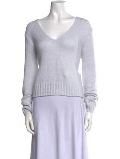 Pre-owned Vince Cashmere V-neck Sweater In Blue