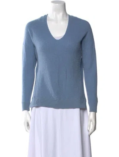 Pre-owned Vince Cashmere V-neck Sweater In Blue