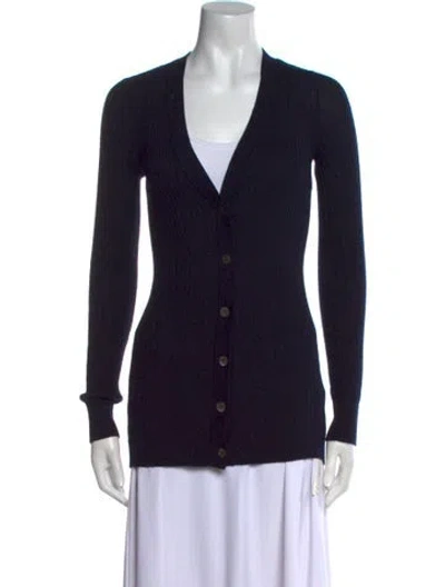 Pre-owned Vince Cashmere V-neck Sweater In Blue