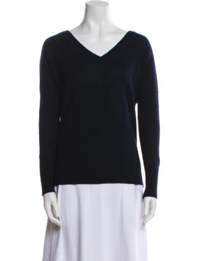 Pre-owned Vince Cashmere V-neck Sweater In Blue