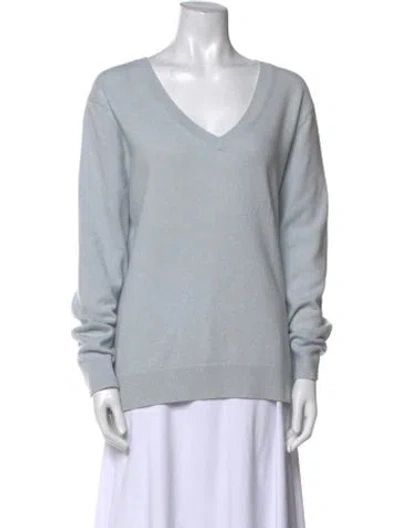 Pre-owned Vince Cashmere V-neck Sweater In Blue