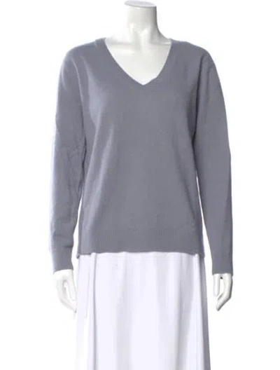 Pre-owned Vince Cashmere V-neck Sweater In Blue