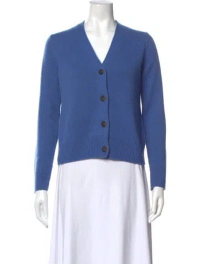 Pre-owned Vince Cashmere V-neck Sweater In Blue