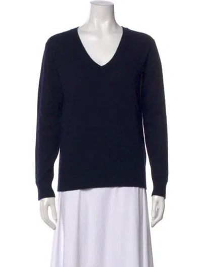 Pre-owned Vince Cashmere V-neck Sweater In Blue