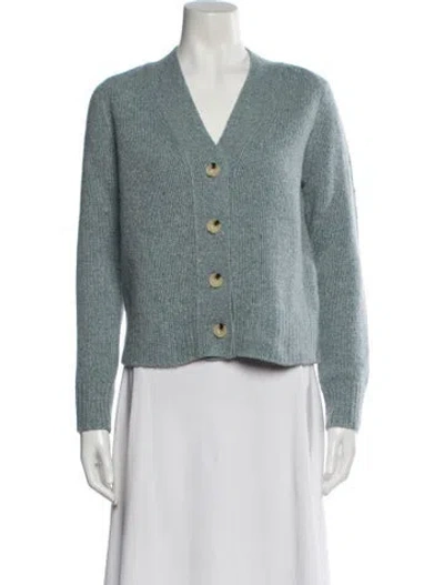 Pre-owned Vince Cashmere V-neck Sweater In Blue