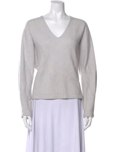 Pre-owned Vince Cashmere V-neck Sweater In Blue