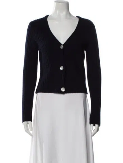 Pre-owned Vince Cashmere V-neck Sweater In Blue