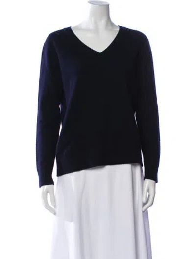 Pre-owned Vince Cashmere V-neck Sweater In Blue