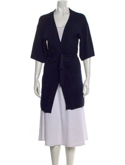 Pre-owned Vince Cashmere V-neck Sweater In Blue
