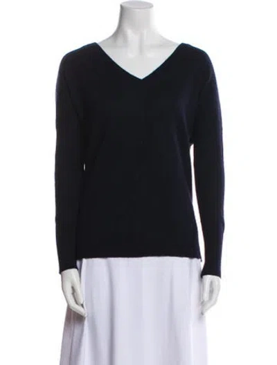 Pre-owned Vince Cashmere V-neck Sweater In Blue