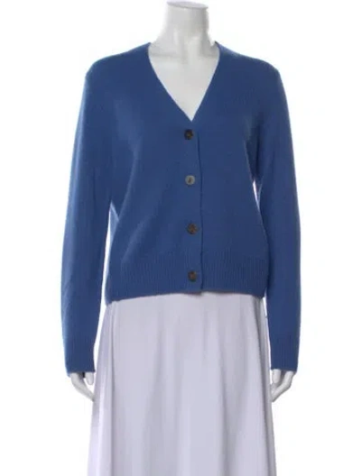 Pre-owned Vince Cashmere V-neck Sweater In Blue