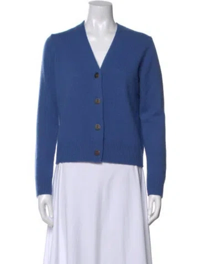 Pre-owned Vince Cashmere V-neck Sweater In Blue