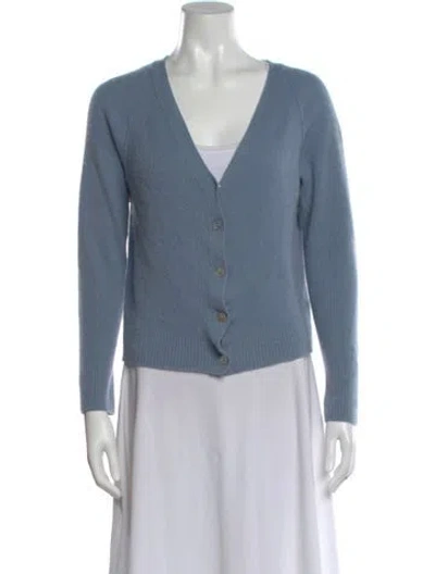 Pre-owned Vince Cashmere V-neck Sweater In Blue