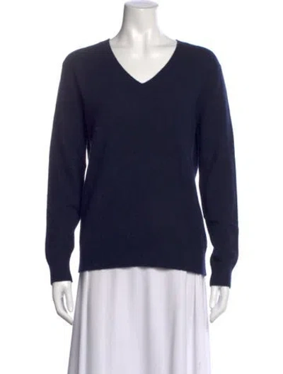 Pre-owned Vince Cashmere V-neck Sweater In Blue