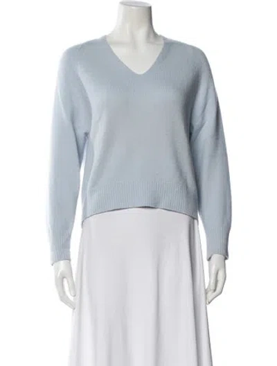 Pre-owned Vince Cashmere V-neck Sweater In Blue