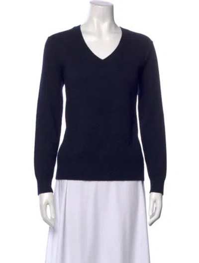 Pre-owned Vince Cashmere V-neck Sweater In Blue