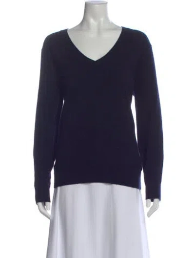 Pre-owned Vince Cashmere V-neck Sweater In Blue