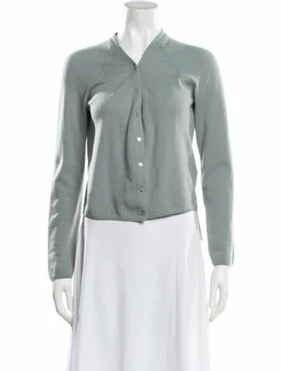 Pre-owned Vince Cashmere V-neck Sweater In Blue