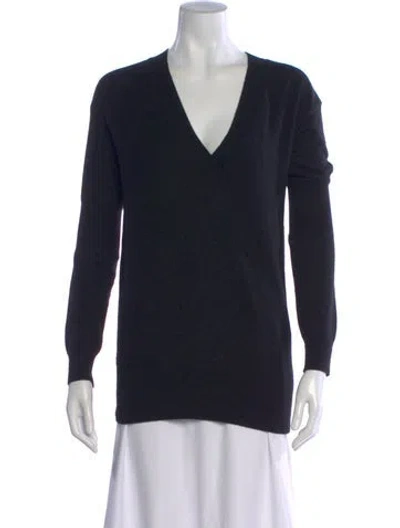 Pre-owned Vince Cashmere V-neck Sweater In Blue
