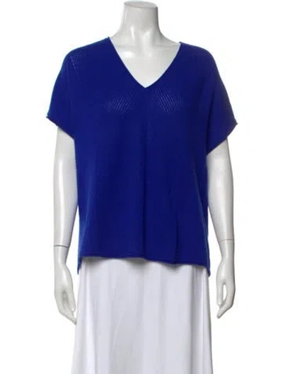Pre-owned Vince Cashmere V-neck Sweater In Blue