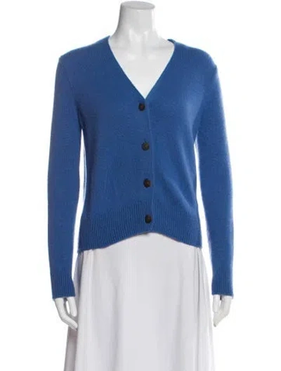 Pre-owned Vince Cashmere V-neck Sweater In Blue
