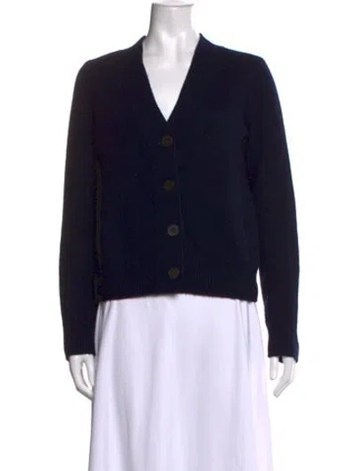 Pre-owned Vince Cashmere V-neck Sweater In Blue