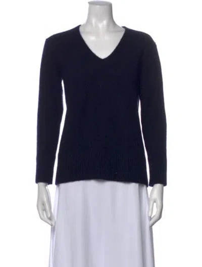 Pre-owned Vince Cashmere V-neck Sweater In Blue