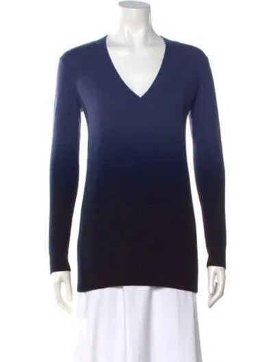 Pre-owned Vince Cashmere V-neck Sweater In Blue