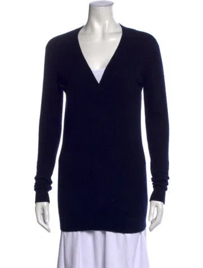 Pre-owned Vince Cashmere V-neck Sweater In Blue