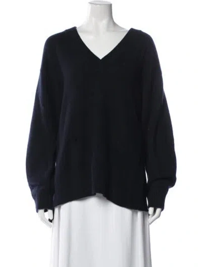 Pre-owned Vince Cashmere V-neck Sweater In Blue