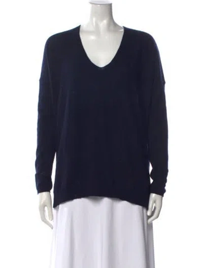 Pre-owned Vince Cashmere V-neck Sweater In Blue
